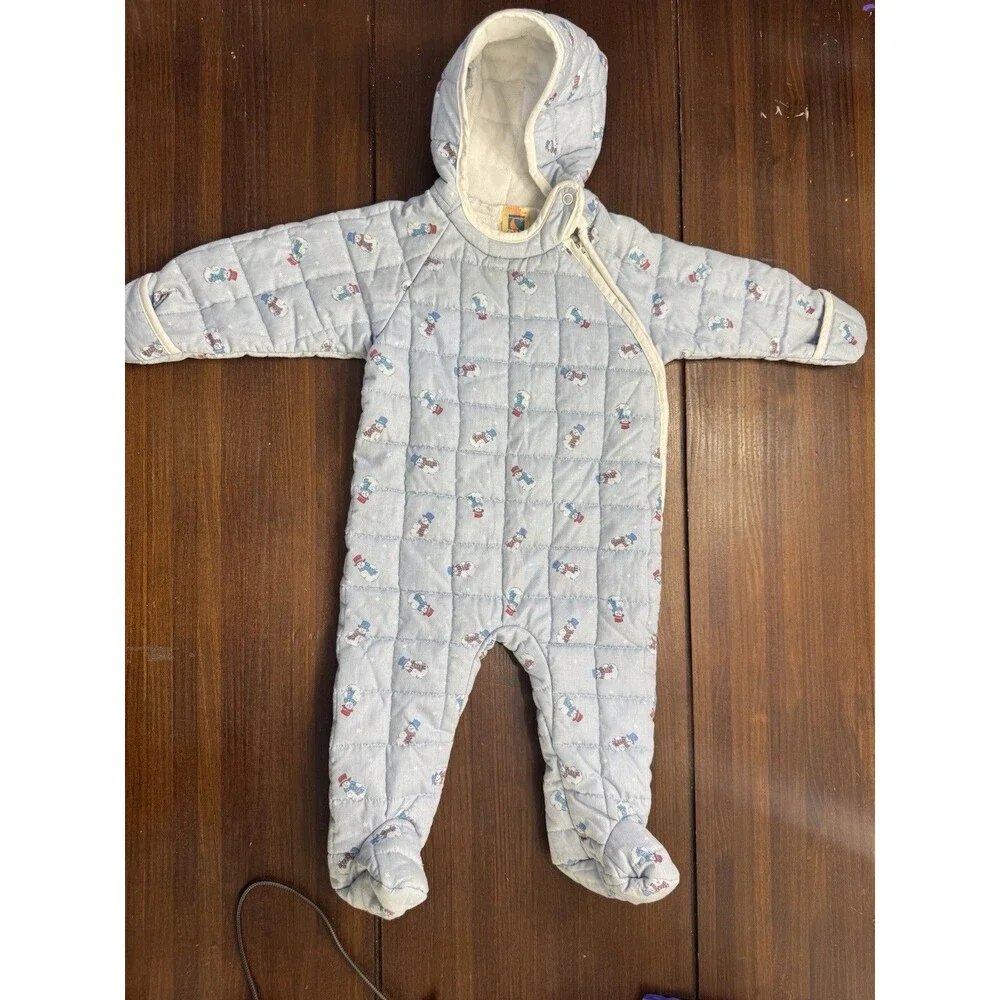 Vintage Carter's Baby Quilted Snow Suit 21-26 LBS Snowman